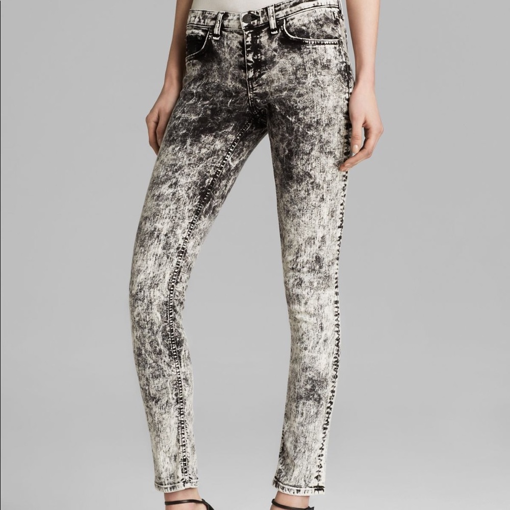 rag & bone black/white acid wash jeans👖